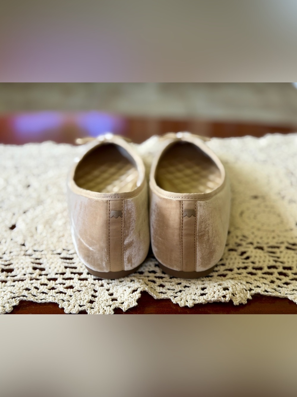 Birdies Blush Velvet Pointed-Toe Ballet Flats - Picture 4 of 8